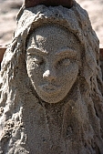 sand, statue from sand, Olga, Arbuzov, woman, woman head, water, hair, head, noddle, monument, exhibition, beach, encampment, artist, virtuoso, virtuosi, art, artist encampment, 2007, CD 0049, Kiss L�szl�, L�szl� Kiss