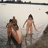 nudist, near nature, freikrperkultur, beach, waterfront, lake, lake side, naturist family, rowing, unclad, stripped, in a state of nature, in the buff, in the nude, naturist beach, fry, swelter, boat, boating, nudist women, sunlight, naturist, disengagement, distraction, resource, naturist girl, sands, family, game, recreation, water, tobe under water, young, sunbathing, laughing, laugh, dame, lady, naturist woman, sand, happy, sun, relaxation, repose, rest, way, countenance, look, nature, summer, holidays, health, as brown as a berry, field naturist, Polish, Poland, Kryspinow, 1989, CD 0061