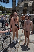 WNBR, USA, women, gents, men, protesters, World Naked Bike Ride, confluence, San Francisco, California, 2007, body, naked, stripped, street, road, cycling tour, art, body painting, attention rising, bicycle, cycling, procession, street procession, fight against the dependence, demo, CD 0074