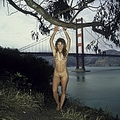 San Francisco, USA, naked body, INF, in a state of nature, in the buff, in the nude, dame, lady, pretty woman, naturist girl, naturist, posture, woman, happy, naturist woman, white bracelet, white necklace, nudist girl, naked, stripped, white, girl, young, coast, freikrperkultur, fkk, nudist, naturist young, attitude, pose, photographer, Lands end, sea, billows, deep, bole, tree trunk, nude, nudity, body, Golden Gate, bridge, old tree, nude woman, photo, foto, nakedness, tree, modell, taking photographs, smile, passion, naturism, nudism, curl, hair, black, waterfront, CD 0104, 22
