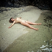 nudism, naked, unclothed, nudist, young naturists, young nudist, vacation house, house, palm, palms, naturism, naturist, woman, girly, jane, women, dame, lady, girl, stripped, nude, unclad, smile, to laught, happy, summer, warm, on holiday, wave, sea, billows, deep, ocean, waves, beach, coast, rock, scrag, craggy, stone, stones, attitude, pose, posture, nudity, water, watery, aquatic, blue, bluish, puke, sky, Acapulco, Mexico, CD 0099