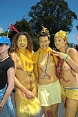 naturist group, yellow painting, naturist programme, women, gents, men, naked, stripped, programme, San Francisco, ING Bay to breakers, every year, above age limit, naturists, body painting, running, special feeling, Gviulan, nude runner, hello, backpack, knapsack, rucksack, nude man, unswagged pair, strange pair, pair, muscular, handsome man, sunglasses, little black dress, naturist participiant, confluence, CD 0072