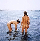 106, Hawaii, nudist couple, nudist pair, Honokohau, Kona, fkk, nudism, girl, woman, young, pretty, naturism, naked, stripped, naturist couple, naturist, holidays, nudist, love, on holiday, recreation, relaxation, repose, rest, game, beach, coast, attitude, pose, posture, heat-wave, bay, gulf, summer, man, bath, bathe, bathing, freik�rperkultur, water, CD 0106
