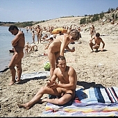 sunlight, naturist, naturist girl, sands, recreation, young, sunbathing, laughing, laugh, dame, lady, naturist woman, sand, naturist family, nudist women, thirst, fry, swelter, nudist, happy, sun, relaxation, repose, rest, disengagement, distraction, resource, way, countenance, look, nature, beach mattress, inflatable raft, summer, holidays, health, as brown as a berry, near nature, beach, waterfront, lake, lake side, field naturist, Polish, Poland, Kryspinow, 1989, CD 0062