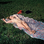 woman, girl, dame, lady, young, young girl, young woman, young lady, naked, stripped, in a state of nature, in the buff, in the nude, unclad, naturist, nudist, naturism, nudism, alone, field, in the field, lay, laid, lying full in the sun, plaid, beach blanket, in the plaid, blanket, green, go out for the day, into the country, nature, in the nature, grass, on the grass, to sun oneself, to sun, to sunbathe, relaxing, have a picnic, body, naked body, nude body, dress, dress in the grass, outdoors, without doors, under the open sky, CD 0043