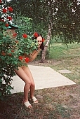 nudist women, nudism, naturist lady, young nudist, naked girl, nude, nudity, attitude, pose, posture, to pose, rose, rose bush, in the rose bush, red, redrose, unclad, stripped, tattooed, girl with a flower, taking photographs, young naturists, nudist girl, naked, unclothed, pretty, nudist, fkk, INF, naturism, naturist, woman, young, in a state of nature, in the buff, in the nude, garden, Delegyhaza, CD 0094, to play hide-and-seek
