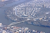 Szeged, town, city, winter, wintry, aerials, air photographs, city center, Tisza, river, Bertalan bridge, bridge of downtown, new bridge, Ujszeged, grounds, parkland, tower block, iced, snowy, snow, freeze, square, landscape, line of houses, street, streets, road, building, buildings, critter, haze, steam, vapor, roads, ways, park, garden, environment, ambience, everyday life, at home, countryside, aldermanry, plan, air, aerial, air photograph, air photo, tower, CD 0029, Kiss Lszl, Lszl Kiss