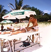 sunlight, on the beach, white, sand, beauty massage, reviving massage, masseur, massage, recreation, refection, air, reviving, tonic, recovery, healing, recovery massage, siesta, short nap, reformation, reform, rejuvenation, relaxation, repose, rest, regeneration, muscle, waist, back, cosmetics, naturism, naturist, naturist lady, nudist, nudist lady, naturist woman, naturist girl, St Martin, Club Orient, Orient, club, girl, woman, unclad, stripped, naked, peace, affection, liking, love, nudity, nude, nakedness, adult, blue, hair, beach, laughing, laugh, smile, together, delight, beauty shop, zest for life, warm, 1988, CD 0034