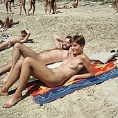 naturist, dame, lady, naturist couple, naturist woman, sand, naturist fellowship, nudist band, nudist, naturist man, nudist women, nudist man, naturist girl, naturist family, sun, sunlight, sunbathing, recreation, relaxation, repose, rest, disengagement, distraction, resource, nature, summer, holidays, fry, swelter, health, saunter, bathe, bathing, as brown as a berry, happy, joyful, joyfully, glad, laughing, laugh, entertainment, getting acquainted, familiar, domesticity, near nature, beach, waterfront, lake, lake side, field naturist, game, Polish, Poland, Kryspinow, 1989, CD 0059