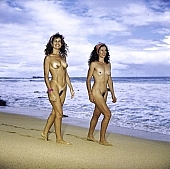 1991, 01, Hawaii, Kauai, naturist, women, naked, stripped, Donkey Beach, freik�rperkultur, sea, billows, deep, beach, sand, sunshine, rock, scrag, girlfriend, fkk, unclad, girl, girls