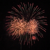 new year, happy, beauty, beautiful, pretty, Happy New Year, fireworks, firework, pyrotechnics, pyrotechny, rocket, colourful, vivid, celebrate, solemn, holiday, celebration, night, dark, light, glitter, sparkle, sky, fire, petard, blue, red, yellow, gold, silver, fire-flower, fire-flowers, blossom, bloom, flower, flowers, beam of light, by night, CD 0101, Kiss Lszl, Lszl Kiss