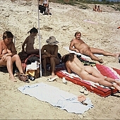 naturist, naturist fellowship, young, young naturists, attitude, pose, posture, sands, friend, friends, girlfriend, sunlight, fry, swelter, dame, lady, naturist woman, sand, nudist band, nudist, naturist man, nudist women, nudist man, naturist girl, naturist family, naturist couple, sun, sunbathing, recreation, relaxation, repose, rest, disengagement, distraction, resource, nature, summer, holidays, health, saunter, bathe, bathing, as brown as a berry, happy, joyful, joyfully, glad, laughing, laugh, entertainment, getting acquainted, familiar, domesticity, near nature, beach, waterfront, lake, lake side, field naturist, game, Polish, Poland, Kryspinow, 1989, CD 0059
