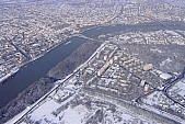 Szeged, town, city, winter, wintry, snow, snowy, freeze, cold, winter country, aerials, air photographs, city center, Ujszeged, Tisza, river, bridge, bridges, square, landscape, house, line of houses, street, streets, car, road, cars, building, buildings, critter, haze, steam, vapor, roads, ways, park, garden, environment, ambience, everyday life, at home, countryside, aldermanry, plan, air, aerial, air photograph, air photo, tower, CD 0029, Kiss Lszl, Lszl Kiss