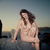 rock coast, nice-looking, lovely, nudity, nude, nakedness, naturism, young, beach, coast, sit, to lean on, naked photography, naked body, body woman, young naturists, nudist lady, wind, hair, blow, nudist young, unclad, stripped, smile, serenity, posture, naturist, nudist, woman, girl, dame, lady, girly, jane, women, photography, in a state of nature, in the buff, in the nude, summer, long hair, on the rock, photo, foto, water, nudism, sunset, naked, sea, billows, deep, alone, body, attitude, pose, taking photographs, fkk, INF, rock, scrag, craggy, brown hair, beauty, beautiful, pretty, San Francisco, USA, CD 0005