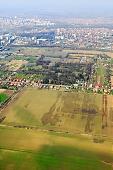 soil, ground, aerials, air photographs, air photograph, air photo, roads, ways, town, city, building estate, critter, haze, steam, vapor, botanical garden, parcel, plow, field, arable, clod, earth, ploughland, tillage, cultivation, grower, agriculture, agricultural land, air, aerial, of the air, plan, inland inundation, water, green, grass, nature, grain, cereals, cornfield, corn, black, brown, dirt road, homestead, farm, park, forest, Szeged, river, Tisza, outskirts, bridge, garden city, garden suburb, house, houses, line of houses, Kiss L�szl�, L�szl� Kiss
