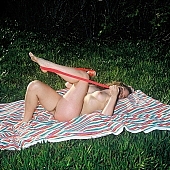 cheesecake, to take exercise, to do gymnastics, attitude, pose, posture, leg lifting, woman in the nature, lay, laid, body woman, body, woman, nude, nudity, girl, dame, lady, young, young girl, young woman, young lady, naked, stripped, in a state of nature, in the buff, in the nude, unclad, naturist, nudist, naturism, nudism, alone, field, in the field, lying full in the sun, plaid, beach blanket, in the plaid, blanket, green, go out for the day, into the country, nature, in the nature, grass, on the grass, to sun oneself, to sun, to sunbathe, relaxing, have a picnic, naked body, nude body, dress, dress in the grass, outdoors, without doors, under the open sky, CD 0043