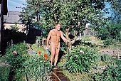 blossom, bloom, flower, nudist man, garden, backyard, water, to water, naturist man, nude man, week-end backyard, weekend house, vacation house, plant, blue sky, cloud, river, INF, riverside, in a state of nature, in the buff, in the nude, nudity, nude, nakedness, body, russian naturist man, nudism, naturist, man, naked, stripped, sun, sunshine, naturism, russian, russian naturist, nudist, waterfront, nature, outdoors, without doors, recreation, relaxation, repose, rest, entertainment, grass, in the grass, Moscow, Russia, CD 0097