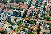 Szeged, water tower, Szent Istvan square, town, city, outskirts, aerials, air photographs, city center, Imre street, boulevard, small circuit, downtown, avenue, Karasz street, building estate, garden city, garden suburb, faubourg, house, houses, line of houses, street, streets, car, road, cars, building, buildings, critter, haze, steam, vapor, roads, ways, park, green, garden, environment, ambience, neighbor, neighborhood, everyday life, at home, countryside, aldermanry, plan, air, aerial, air photograph, air photo, tower, Lechner square, Vidra street, Bocskai street, Tisza Lajos circuit, CD 0029, Kiss Lszl, Lszl Kiss