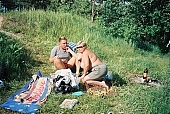 russian naturists, naturist couple, nudists, man, naked people, nudism, fkk, INF, waterfront, water-front, friend, girlfriend, women, sunbathing, confab, talking, russian, naturism, nudist, naturist, woman, naked, stripped, in a state of nature, in the buff, in the nude, nudity, nude, nakedness, body, nature, outdoors, without doors, sun, sunshine, recreation, relaxation, repose, rest, entertainment, grass, in the grass, Moscow, Russia, CD 0097