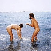 122, Hawaii, nudist couple, nudist pair, Honokohau, Kona, fkk, nudism, girl, woman, young, pretty, naturism, naked, stripped, naturist couple, naturist, holidays, freik�rperkultur, nudist, love, on holiday, recreation, relaxation, repose, rest, game, beach, coast, attitude, pose, posture, heat-wave, bay, gulf, summer, man, bath, bathe, bathing, water, CD 0106