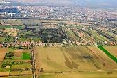 soil, aerials, air photographs, airphotograph, field, arable, clod, earth, ploughland, tillage, green, yellow, critter, haze, steam, vapor, ground, parcel, botanical garden, plow, cultivation, grower, agriculture, agricultural land, air, aerial, of the air, plan, inland inundation, water, grass, nature, grain, cereals, cornfield, corn, brown, dirt road, homestead, farm, park, forest, town, city, Szeged, river, Tisza, outskirts, garden city, garden suburb, house, houses, line of houses, air photograph, air photo, Kiss L�szl�, L�szl� Kiss