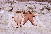 naturist, nudist, naturist woman, naturist man, nudist women, nudist man, naturist girl, naturist family, sun, sunlight, sun-bathing, sunbathing, recreation, relaxation, repose, rest, disengagement, distraction, resource, nature, summer, holidays, fry, swelter, health, as brown as a berry, near nature, beach, waterfront, lake, lake side, field naturist, Polish, Poland, Kryspinow, 1989, CD 0036, girls