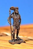 lead soldier, tin soldier, metal soldier, combatant, warrior, fighter, soldier, miniature statue, cut-nose, injun, feather, plume, masterpiece, painted, javelin, spear, tarnished, Indian clothing, chieftain, CD 0202, 3, Kiss L�szl�, L�szl� Kiss