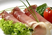 salami, food, eatable, edible, delicious, meal, breakfast, lunch, dinner, flower, leaf, green, ham, leg of pork, cold collation, cold meat, cold buffet, serv, serving, victuals, comestible, edibles, smoked, smoke-dried, meat, bacon, salad, vegetable, vegetarian, healthy, healthy lifestyle, vitamins, tomato, plate, blossom, bloom, Kiss L�szl�, L�szl� Kiss