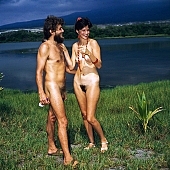 03, Hawaii, Honokohau, grassy, soddy, coast , Kona, 1990, fkk, love, freik�rperkultur, nudist couple, nudist pair, naked, stripped, naturist couple, naturist, holidays, nudist, on holiday, recreation, relaxation, repose, rest, game, beach, coast, nudism, naturism, attitude, pose, posture, bay, gulf, clear, hygienic, pure, clean, man, woman, bath, bathe, bathing, water, bush, CD 0106