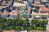 Szeged, town, city, aerials, air photographs, city center, Szechenyi square, small circuit, downtown, Karasz street, Klauzal square, avenue, boulevard, bath, building estate, faubourg, house, houses, line of houses, street, streets, car, road, cars, building, buildings, roads, ways, park, green, garden, environment, ambience, neighbor, neighborhood, everyday life, at home, countryside, aldermanry, plan, air, aerial, air photograph, air photo, tower, Tisza Lajos circuit, city hall, CD 0029, Kiss Lszl, Lszl Kiss