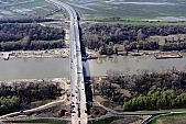 55, bridge, Szeged, Mak, Mora Ferenc, highway, M43, Mako and Szeged between, hanging bridge, truss bridge, 660 meter, 31.6 km, Tisza, air photograph, building, camion, car, transit traffic, 2011th April 20, singular, lonesome, unique, rarity, Hungary, Csongrad, county, Europe, Kiss Lszl, Lszl Kiss