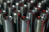 metal, screw, industry, industrial, lustre, female screw, steel, flat, gray, iron, tool, implement, mechanic, repairer, fitter, rig, gear, factory, fabrication, making, element, component, fixture, piece, metalworking, inanimate, lifeless, topic, matter, object, objects, female screws, assembly, mixed, composite, light, lighting, close-up, macro, order, beer, column, soldierly, regular, grouped, front of, red, dot, cast, corrugation, striations, spiral, thread, CD 0009, Kiss Lszl, Lszl Kiss