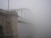 fog, Szeged, downtown, bridge, doves, pigeons, air photograph, air photo, critter, haze, steam, vapor, hazy, Tisza, water, river, foggy, dirty, pillar, pier, bridge of Tisza, bridge of downtown, old bridge, Kiss Lszl, Lszl Kiss