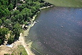 Tisza river, duckweed, tree, woody, forest, floodplain, flood-basin, coast, riverside, ship, boat, Martely camping, beach, water, bathe, bathing, fishing, Hungary, Martely, village, periphery, recreation, relaxation, repose, rest, disengagement, distraction, resource, on holiday, spare-time, leisure, time, camping, air photograph, air photo, birds eye view, Tisza, river, dead channel, holiday house, chalet, tent, sportfield, dirt road, CD 0056, Kiss Lszl, Lszl Kiss