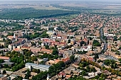 Mak, Hungary, Csongrd county, perspective, hazy air, critter, haze, steam, vapor, air, aerial, air photograph, air photo, air photos, panorama, church, shooting, green, tree, trees, summer, spring, aerials, birds eye view, outskirts, city center, garden city, garden suburb, house, houses, line of houses, street, streets, building, buildings, road, roads, ways, garden, environment, ambience, neighbor, neighborhood, plan, square, gardens, rooftop, dingy, down at the heel, forlorn, frowzy, neglected, raffish, raunchy, scruffy, sleazy, uncared-for,  untented, of birds eye view, CD 0029, Kiss Lszl, Lszl Kiss