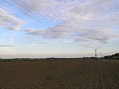 landscape, clouds, wheat, field, meadow, forest, cornfield, nature, countryside, village, road, blue, sky, blue sky, cloud, perspective, soil, ground, arable, clod, earth, ploughland, tillage, wire, electric line, electric pylon, pylon