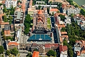 Szeged, town, city, aerials, SZTE, air photographs, city center, cathedral, Fogadalmi templom, Somogyi library, clinics, univesity, Szeged Open-Air Festival, auditorium, stage, Domotor torony, Tisza, inundation, flood, fair Tisza, downtown, Karasz street, house, houses, line of houses, street, streets, car, road, cars, building, buildings, critter, haze, steam, vapor, roads, ways, park, green, garden, environment, ambience, neighbor, neighborhood, everyday life, at home, countryside, aldermanry, plan, air, aerial, air photograph, air photo, tower, Jozsef Attila University, JATE, Szent-Gyrgyi Albert University, SZOTE, Universitas Scientiarum Szegediensis, Dom-square, towers, square, chairs, CD 0029, Kiss Lszl, Lszl Kiss