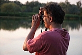 lake, lake side, silence, quiet, nature, photo, foto, taking photographs, recreation, relaxation, repose, rest, man, scenery, photographer, backlight, backlit, sunset, art, landscape, 2007, CD 0051, Kiss Lszl, Lszl Kiss