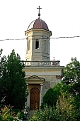 church, cross, crucifix, chapel, religion, persuasion, God, heaven, building, tower, barrier, bar, standing, tree, trees, bush, bushes, flower, garden, window, windows, cupola, dome, balcony, flowers, floral, wooden door, Kiss Lszl, Lszl Kiss