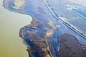 lake, water, air photograph, air photo, air photos, Szeged Airport, airport, airfield, drome, flying field, descent, concrete, field, aerials, aerial, Hungary, Szeged, white, blue, arable, clod, earth, ploughland, tillage, island, farms, homestead, brown, yellow, flat, gray, reed, fishpond, landscape protection, landscape protection area, coast, waterfront, plan, air, soil, ground, plow, inland inundation, road, track, tracks, nature, natural, canal, CD 0029, Kiss Lszl, Lszl Kiss